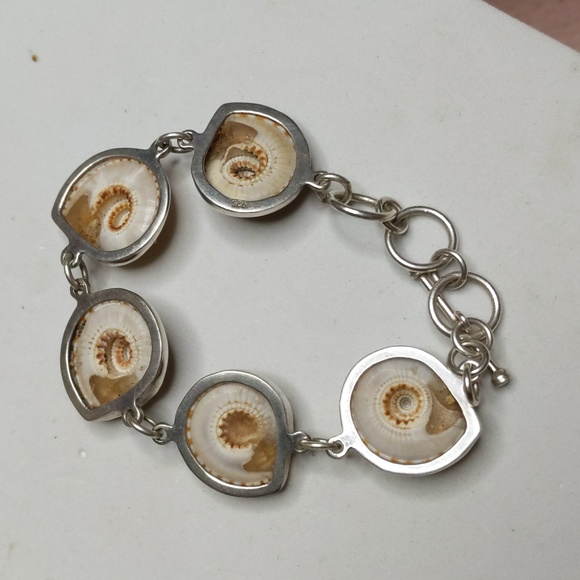 Bracelet toggle clasp adjustable seashell sterling silver 925 vintage adjustable - Picture 4 of 6